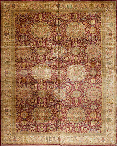 88254 GOLDEN AGE VICTORIA  Claret/Ivory 14.0 X 20.0